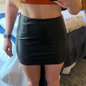 leather mini skirt